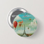 Balloing over Parijs Ronde Button 5,7 Cm (Voorkant /achterkant)