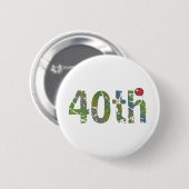 Ballon 40th Birthday Gifts Ronde Button 5,7 Cm (Voorkant /achterkant)