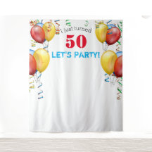 Ballon 50e verjaardag fotocabine achtergrond