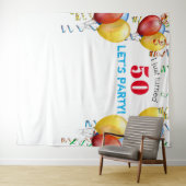Ballon 50e verjaardag fotohokje achtergrond wandkleed (In Situ (horizontaal))