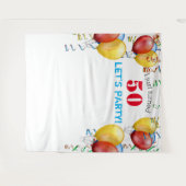 Ballon 50e verjaardag fotohokje achtergrond wandkleed (Voorkant (horizontaal))