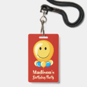 Ballon aangepaste tekst en kleur feest badge (Voorzijde met lanyard)