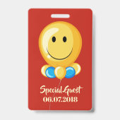 Ballon aangepaste tekst en kleur feest badge (Achterkant)