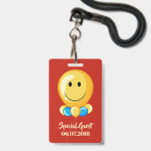 Ballon aangepaste tekst en kleur feest badge (Achterkant met lanyard)