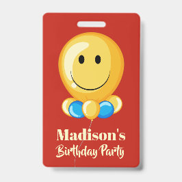 Ballon aangepaste tekst en kleur feest badge