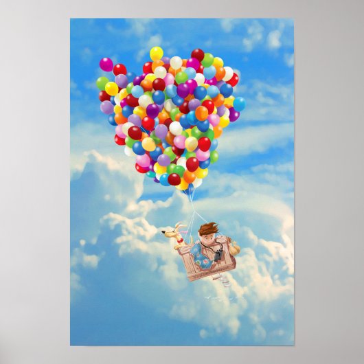 Ballon Adventure Boy en Dog Poster (Voorkant)