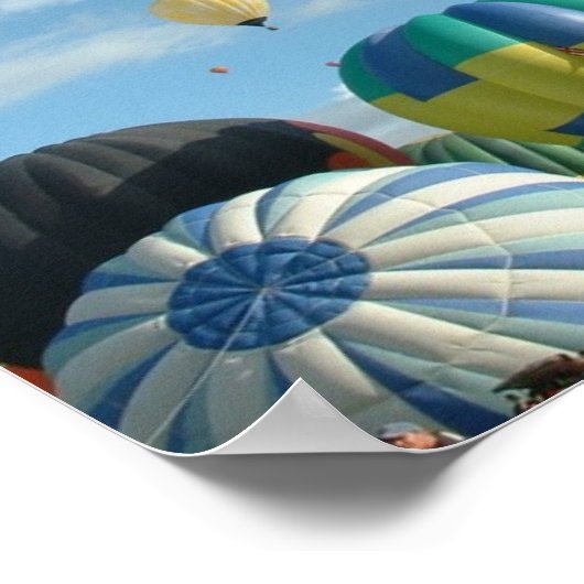 Ballon Albuquerque in de ochtend Poster (Hoek)