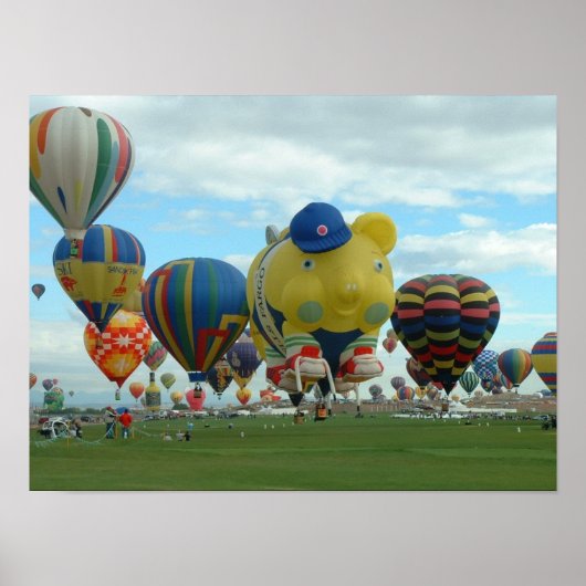 Ballon Albuquerque in de ochtend Poster (Voorkant)