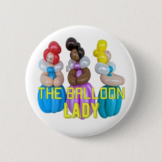 Ballon Animal Artist Lady Button (Voorkant)