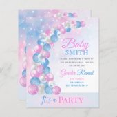 Ballon Arch Baby Gender Reopenbaart Uitnodiging (Voorkant / Achterkant)