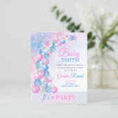 Ballon Arch Baby Gender Reopenbaart Uitnodiging (Staand voorkant)