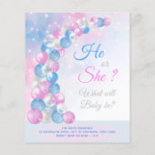 Ballon Arch Baby Gender Reopenbaart Uitnodiging (Achterkant)