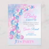 Ballon Arch Baby Gender Reopenbaart Uitnodiging (Voorkant)