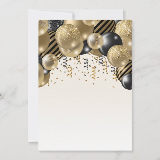 Ballon Arch Black Gold Quinceañera Kaart (Achterkant)