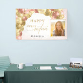 Ballon Arch Happy Sweet 16 Party Photo Banner (Beurs)