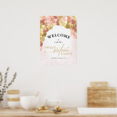 Ballon Arch Pink and Gold Sweet 16 Party Welkomstw Poster (Keuken)