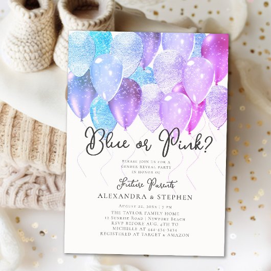 Ballon Arch Pink of Blue Elegant Gender onthullen Kaart