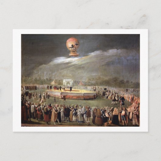 Ballon Ascension in the Gardens of Aranjuez, c.17 Briefkaart (Voorkant)