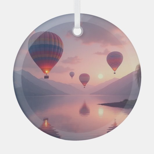 Ballon Avontuur Dromen Glas Ornament (Voorkant)