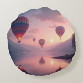 Ballon Avontuur Dromen Rond Kussen (Achterkant)