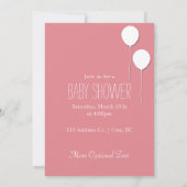 Ballon Baby Girl Uitnodiging (Achterkant)