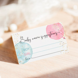 Ballon Baby Naam Suggestions Kaart voor Baby showe