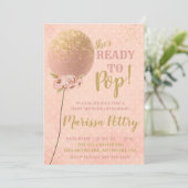 Ballon Baby shower gereed voor pop roos goud Kaart (Staand voorkant)