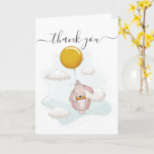 Ballon Baby shower Hartelijk dank Kaart (Gele Bloem)