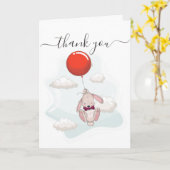 Ballon Baby shower Hartelijk dank Kaart (Gele Bloem)