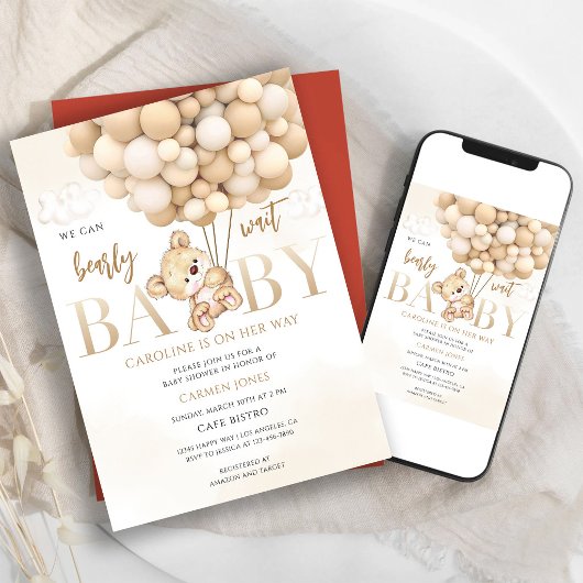 Ballon Baby Shower Kaart