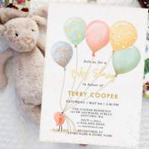 Ballon baby shower watercolor
