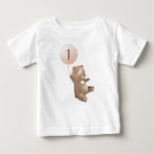 Ballon Beary First Birthday Baby T-Shirt Beer (Voorkant)