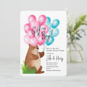Ballon Beer Gender Reveal Party Kaart (Staand voorkant)
