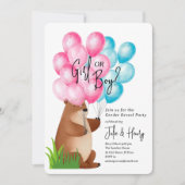 Ballon Beer Gender Reveal Party Kaart (Voorkant)