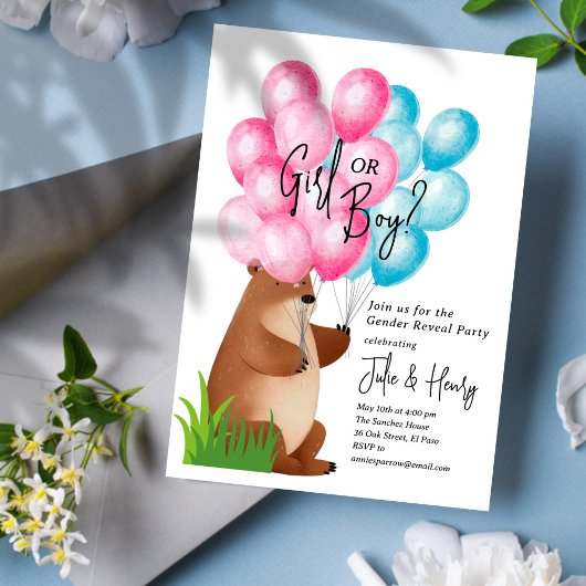 Ballon Beer Gender Reveal Party Kaart