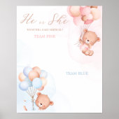 Ballon Beer Jongen of Meisje Geslacht Onthullen St Poster (Voorkant)