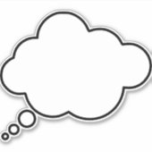 ballon-belletje-spraak-gedachte sticker (Voorkant)