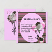 Ballon Birthday Invitation ~ Customize! Kaart (Voorkant / Achterkant)