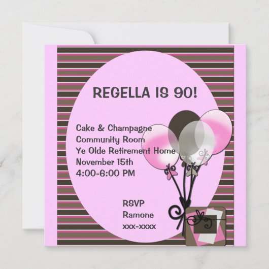 Ballon Birthday Invitation ~ Customize! Kaart (Voorkant)
