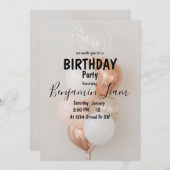 Ballon Birthday Invitation Kaart (Voorkant / Achterkant)