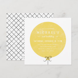 Ballon Birthday Invitation - Lemon Kaart