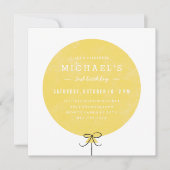 Ballon Birthday Invitation - Lemon Kaart (Voorkant)