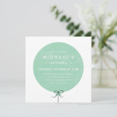Ballon Birthday Invitation - Mint Kaart (Staand voorkant)
