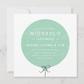 Ballon Birthday Invitation - Mint Kaart (Voorkant)
