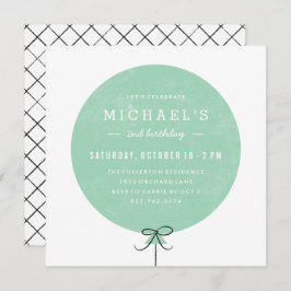 Ballon Birthday Invitation - Mint Kaart