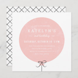 Ballon Birthday Invitation - Peach Kaart