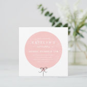 Ballon Birthday Invitation - Peach Kaart (Staand voorkant)