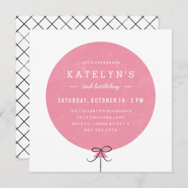 Ballon Birthday Invitation - Roos Kaart