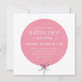 Ballon Birthday Invitation - Roos Kaart (Voorkant)