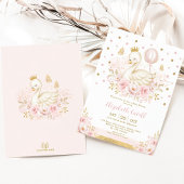 Ballon Birthday Party Pink Gold Swan Princess Kaart